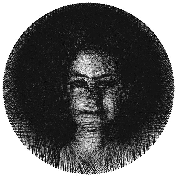 String-art portrét z fotografie