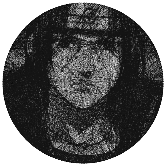 Vygenerovaný string-art z fotografie